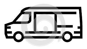 cargo van car line icon animation