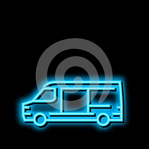 cargo van car neon glow icon illustration