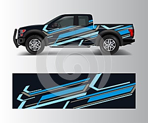 Cargo van and car wrap vector, Truck decal designs, Graphic abstract stripe designs for offroad race, adventure and livery car