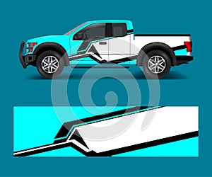 Cargo van and car wrap vector, Truck decal designs, Graphic abstract stripe designs for offroad race, adventure and livery car