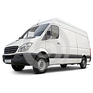 Cargo Van Isolated on White Background