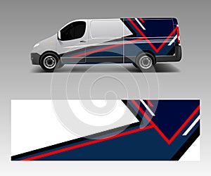 Cargo van wrap vector, Graphic abstract stripe designs for wrap branding vehicle photo