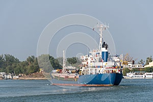 Cargo vessel on Danube river