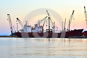 Cargo vessel at the dock