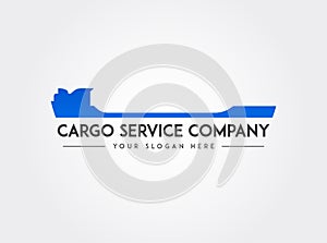 Cargo Vessel Ship Logo Design. Container ship vector design. Shipping boat logotype