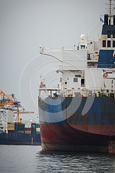 Cargo vessels at the Container terminal.