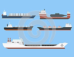 Cargo vessels and tankers shipping delivery bulk carrier train freight