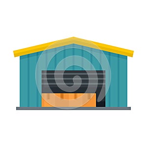 Cargo warehouse icon, flat style