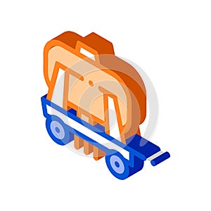 Cargo Water Trailer Vehicle isometric icon vector illustration