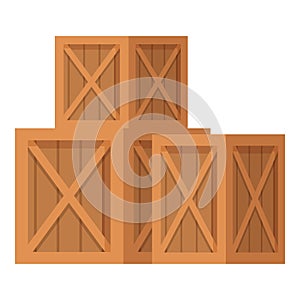Cargo wooden boxes icon cartoon vector. Wholesale store photo