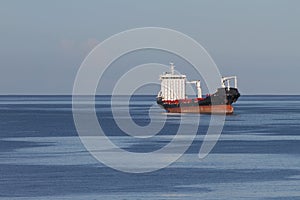 Cargoship on raid in high sea. Port Louis, Mauritius