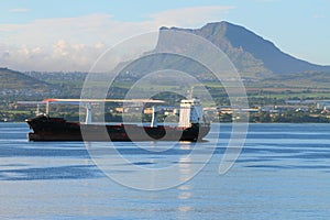 Cargoship on raid. Mauritius photo