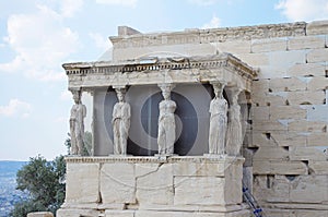 Cariatids Erechtheion at Parthenon Athens