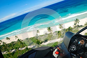 Caribbean beach aerial view