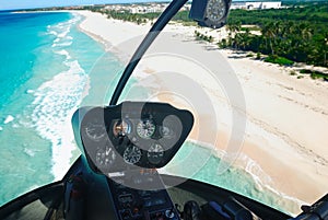 Caribbean beach aerial view