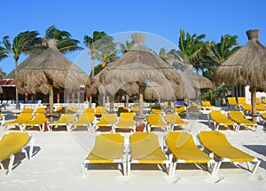 Caribbean beach in Cancun Mexico