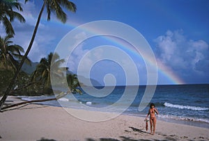 Caribbean Beach Girl Rainbow