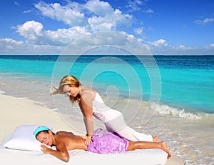 Caribbean beach massage shiatsu waist therapy