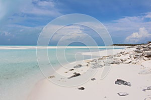 A Caribbean beach in Sandy Cay, Bahamas