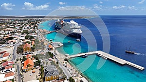 Caribbean Cruise At Kralendijk In Bonaire Netherlands Antilles.