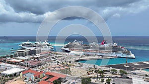 Caribbean Cruise At Oranjestad In Caribbean Netherlands Aruba.