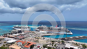 Caribbean Cruise At Oranjestad In Caribbean Netherlands Aruba.