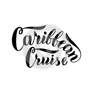 Caribbean cruise typography logo. Trendy lettering text design. Cruise liners tourist agency template. Vector