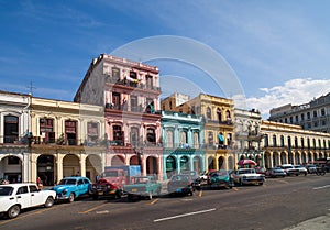 Caribbean Cuba Havana building on the main street