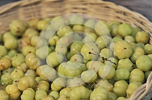 Caribbean food: unripe acerola.