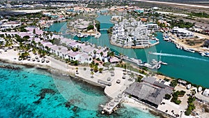 Caribbean Houses At Kralendijk In Bonaire Netherlands Antilles.