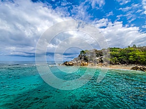 Caribbean Island with Ocean and Sky