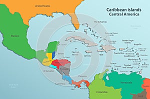 Caribe islas condición nombres tarjeta colores 3