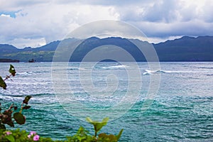 Caribbean landscape in rainy cloudy weather