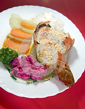 Caribbean lobster tails garlic butter Nicaragua