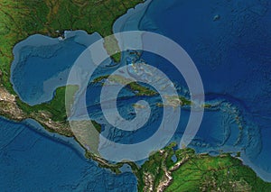 Caribbean - physical map