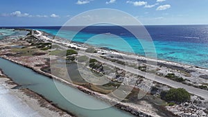 Caribbean Road At Kralendijk In Bonaire Netherlands Antilles.