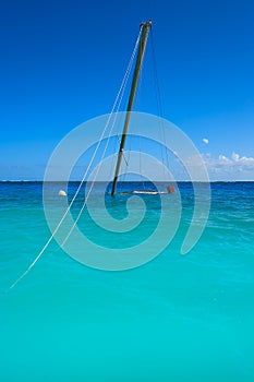 Caribbean sailboat shipwreck after storm