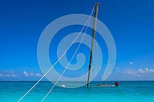 Caribbean sailboat shipwreck after storm