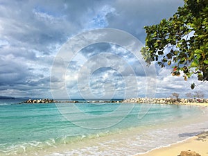 The Caribbean Sea and beautiful beaches in Jamaica