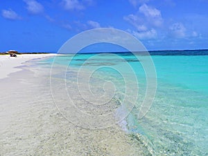 Caribbean sea, Los Roques. Vacation in the blue sea and deserted islands.