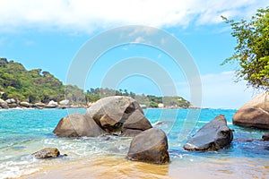 Caribbean Sea and Rocks photo