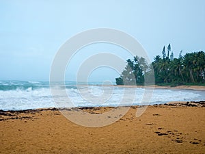 The Caribbean sea under a very cloudy sky: The calm before the storm. Puerto Rico, USA