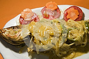 Caribbean style whole fish with salad