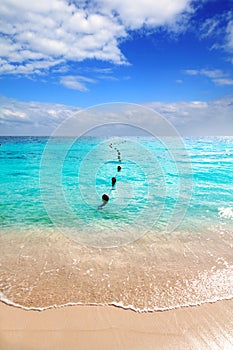 Caribbean tropical turquoise beach blue sky