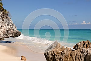 Caribbean turquaise sea view in Tulum