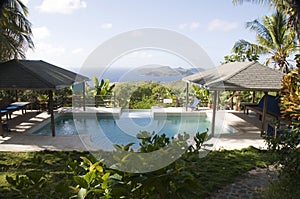 Caribbean villa pool view grenadine island