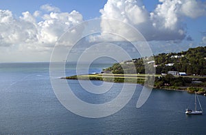 The Caribs. The Island Of Saint Lucia.The runway of the airport.