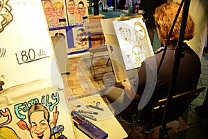 Caricature artist at Global village dubai