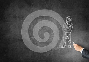 Caricature of builder man