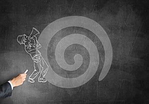 Caricature of builder man